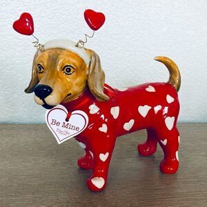 Blue Sky Valentine Pajama Dog Ceramic Decor